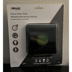 WOODS 50012WD Outdoor HEAVY DUTY Plug-In Timer 2 GROUNDED Outlets - NEW